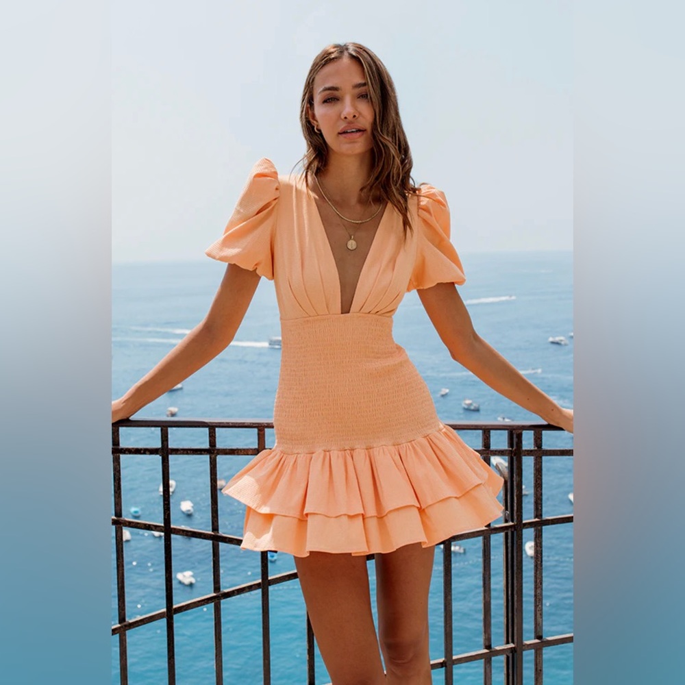 HELLO MOLLY LA DEVOTEE DRESS PEACH